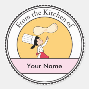 Sticker Rond Art de chef de pizza