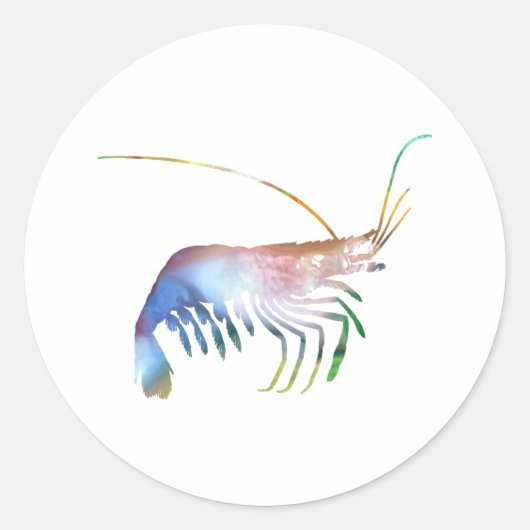 Sticker Rond Art de crevettes (Devant)
