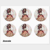 Sticker Rond Art de danse du ventre Ember (Feuille)