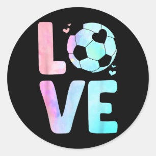 Sticker Rond Art de football cool pour femmes filles Toddler à