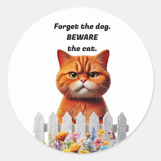 Sticker Rond art de Grumpy Cat (Devant)