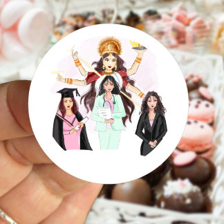 Sticker Rond Art de jour féminin