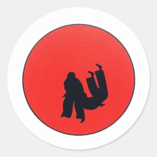 Sticker Rond Art De Judo Print (Devant)