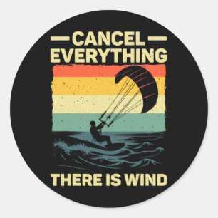 Sticker Rond Art de kitesurf cool pour hommes femmes kite Surfi