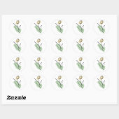 Sticker Rond Art de la ligne (Feuille)
