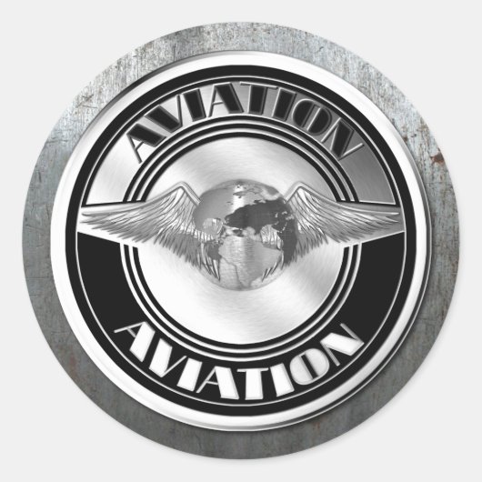 Sticker Rond Art de l'aviation vintage (Devant)