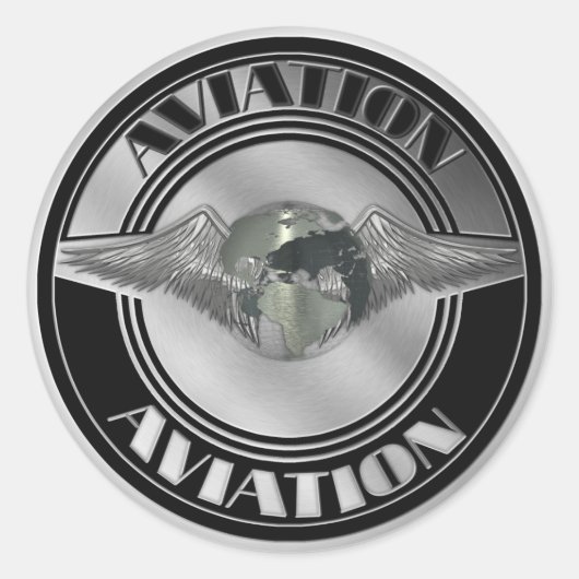 Sticker Rond Art de l'aviation vintage (Devant)
