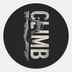 Sticker Rond Art de l'escalade sur roche en détresse cool pour