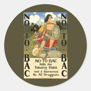 Sticker Rond Art de l'étiquette de produit vintage, Non au taba