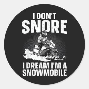 Sticker Rond Art de motoneige pour hommes femmes pilotage de mo