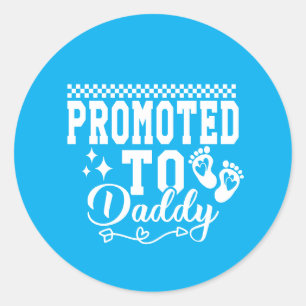 Sticker Rond Art de mots de garçons Papa promu Cool