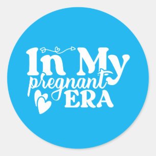 Sticker Rond Art de mots de l'ère enceinte mignon