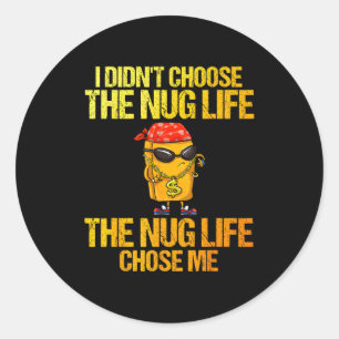 Sticker Rond Art de nugget de poulet pour hommes femmes enfants