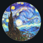 Sticker Rond Art de nuit Van Gogh Starry<br><div class="desc">Starry Night,  art de Vincent van Gogh.</div>