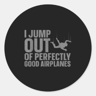 Sticker Rond Art de parachutisme pour hommes femmes parachutism
