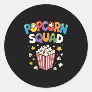 Sticker Rond Art de pop-corn drôle pour hommes femmes enfants P