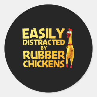Sticker Rond Art de poulet en caoutchouc drôle pour hommes femm
