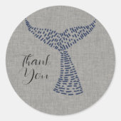 Sticker Rond Art de queue de baleine nautique personnalisé (Devant)