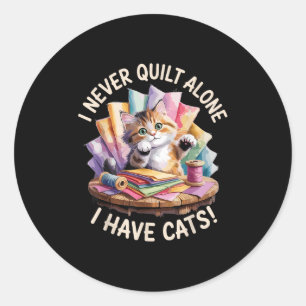 Sticker Rond Art de quilting drôle pour hommes femmes amateur d