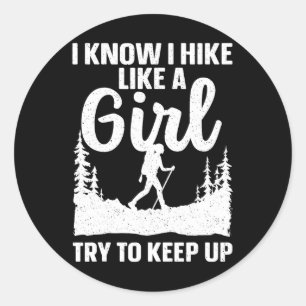Sticker Rond Art de randonnée pour hommes femmes extérieur natu