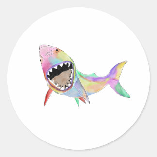 Sticker Rond Art de requin