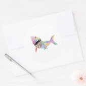 Sticker Rond Art de requin (Enveloppe)