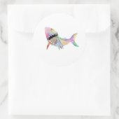 Sticker Rond Art de requin (Sac)