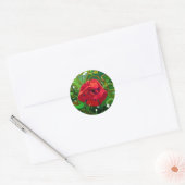 STICKER ROND ART DE ROSE ROUGE (Enveloppe)