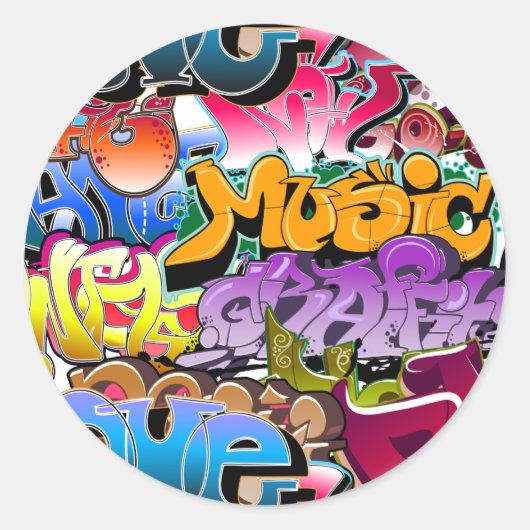 Sticker Rond Art de rue de graffiti (Devant)
