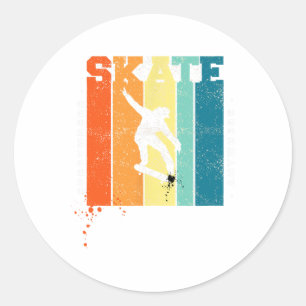 Sticker Rond Art de skateboard cool pour hommes et femmes de sk