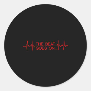 Sticker Rond Art de transplantation cardiaque drôle pour hommes