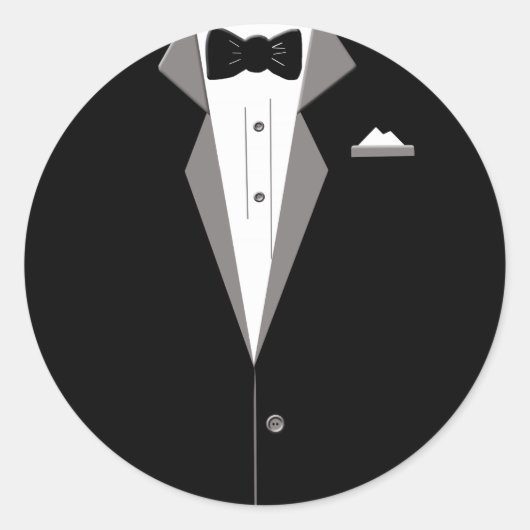 Sticker Rond Art de Tuxedo (Devant)