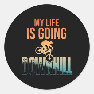 Sticker Rond Art de vélo de montagne cool pour hommes garçons d