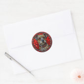 Sticker Rond Art de vitrail de chien (Enveloppe)