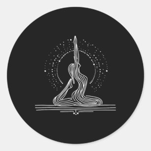 Sticker Rond Art de Yoga Flow en une ligne