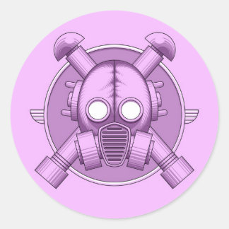 Sticker Rond Art Déco Gasmasque Lilac