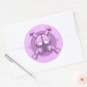 Sticker Rond Art Déco Gasmasque Lilac (Enveloppe)