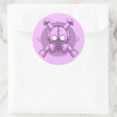 Sticker Rond Art Déco Gasmasque Lilac (Sac)