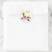 Sticker Rond Art Déco Girl et Scotty Dog (Sac)