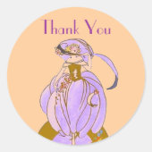 STICKER ROND ART DÉCO LADY (Devant)