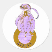 STICKER ROND ART DÉCO LADY (Devant)