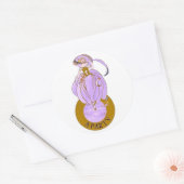 STICKER ROND ART DÉCO LADY (Enveloppe)