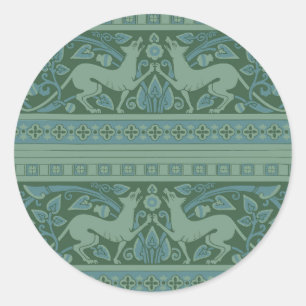 Sticker Rond Art Déco Nouveau Chien Nature Motif animal