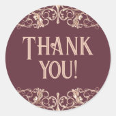 Sticker Rond Art Déco Nouveau | Remerciements en Rose Gold de B (Devant)