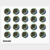 Sticker Rond Art Déco Peacock Gold Parties scintillant Old Holl (Feuille)