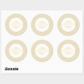 Sticker Rond Art Déco Roaring 20s Gold Merci Favor Cadeau (Feuille)
