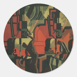Sticker Rond Art Déco Vintage Industrie Manufacturière