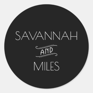 Sticker Rond Art Déco Vintage noir & blanc