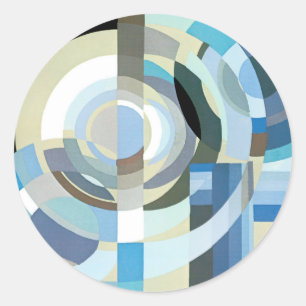Sticker Rond Art Déco Vintage Pochoir Formes Géométriques Jazz