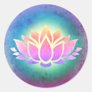 Sticker Rond art des fleurs de lotus